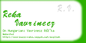 reka vavrinecz business card